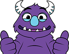 Fun.com Monster giving two thumbs up